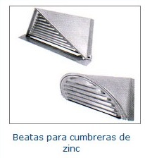 Beatas para cumbreras de zinc